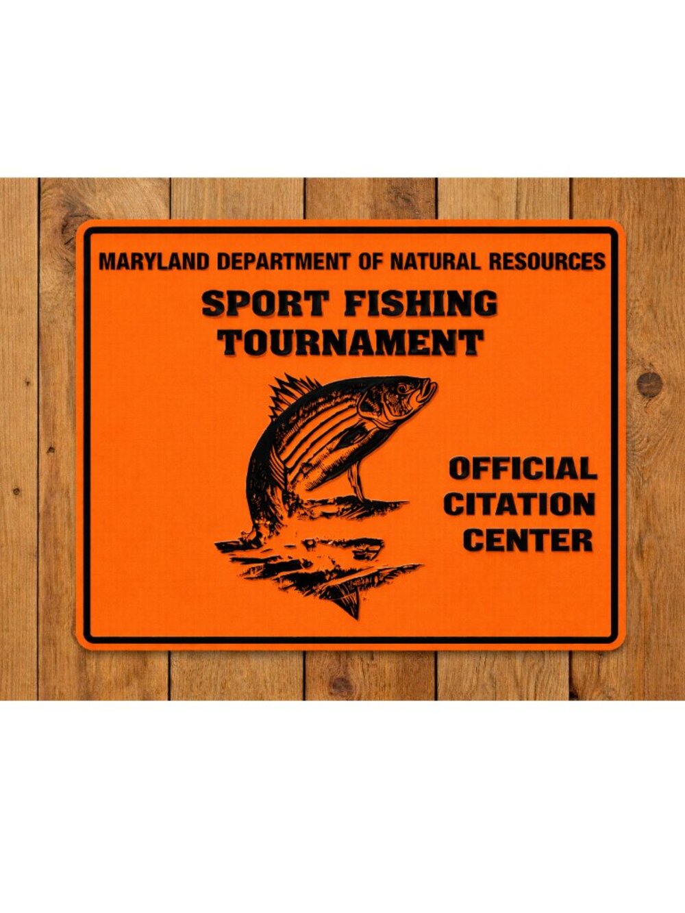 Maryland DNR Sport Fishing Tournament Sign Official Citation Center Boat Fish